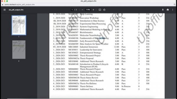 Мои оценки и Курсы в Сколтех (Skoltech)