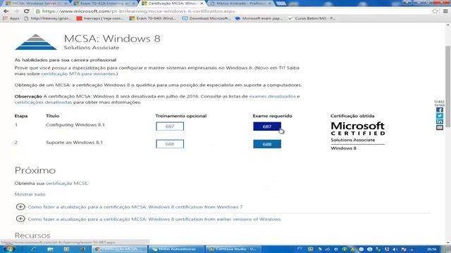 Certificação Microsoft Windows Server 2008, Windows Server 2012 e Windows 8 MCSA смотреть онлайн