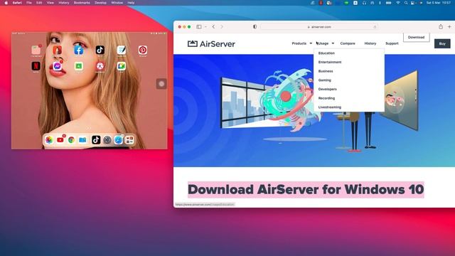 แนะนำ AirServer แสดงภาพหน้าจอ iPhone iPad ไปยังจอคอมฯ แบบรีลไทม์ смотреть онлайн