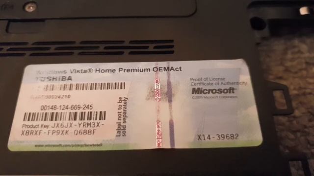 Windows Vista Home Premium OEM Toshiba Product Key смотреть онлайн