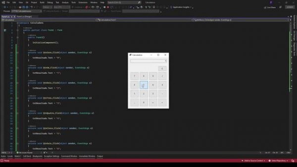 CALCULADORA SIMPLES EM C# COM WINDOWS FORMS