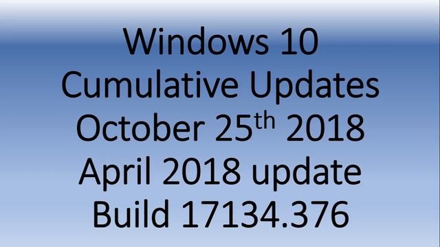 Windows 10 April 2018 update gets Cumulative update bug fixes смотреть онлайн