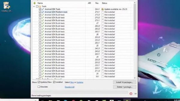 android sdk manager (installation of  Platform-tools )