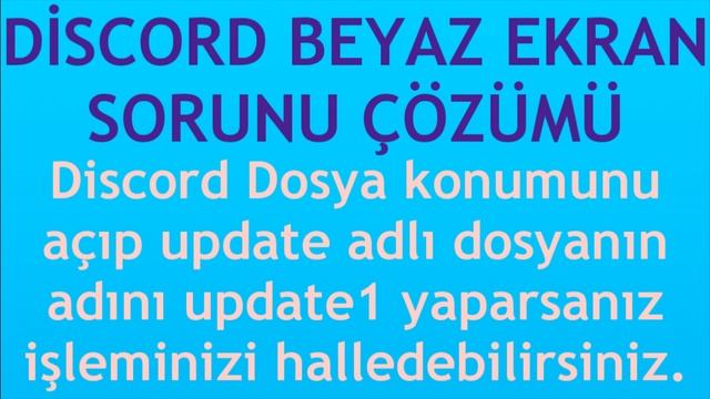 Discord Beyaz Ekran Sorunu Çözümü смотреть онлайн