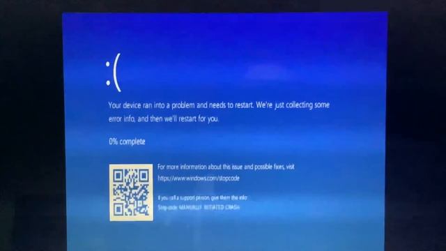 Manually initiated crash bsod over an update смотреть онлайн
