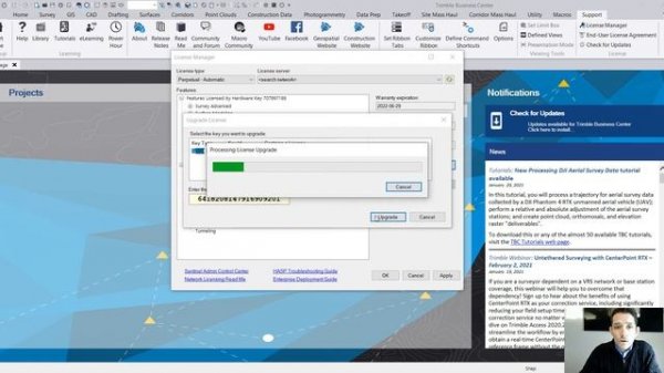 Trimble Business Center - upgrading license, adding module.