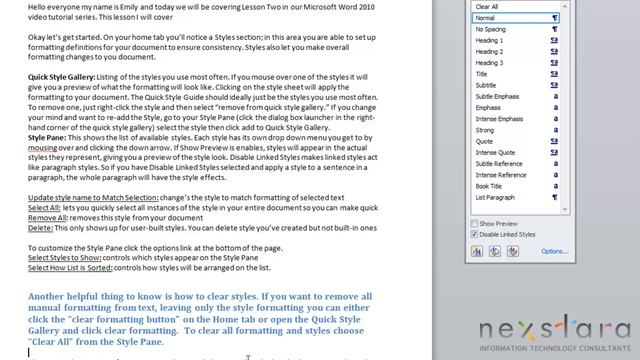 Microsoft Word 2010 - User Guide - Lesson Three - Styles and Change Styles смотреть онлайн