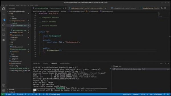 ESP32 Project | Getting Started with the ESP32 & Pir Sensor | FreeRTOS | PlatformIO | ESP-IDF | C++