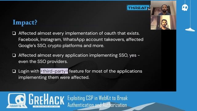 GreHack 2021: Exploiting CSP in WebKit ... - Prakash Sharma & Sachin Thakuri смотреть онлайн