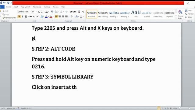 How to type empty set or null set symbol in word - Shortcuts and Alt codes for empty set symbol смотреть онлайн