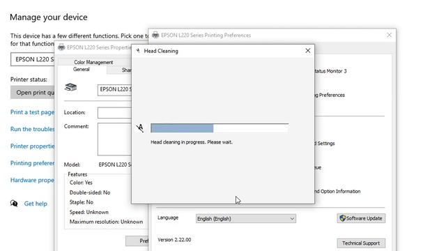 EPSON L220 SERIES Head Cleaning Windows 10 смотреть онлайн