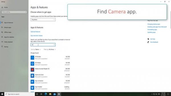 0xa00f4243 Camera Error Windows 10