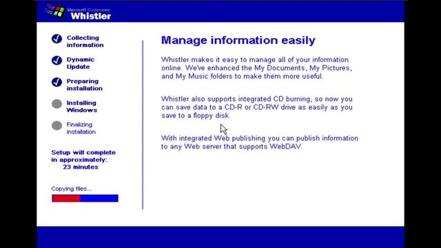 Installing Windows Whistler/Windows XP build 2419 смотреть онлайн
