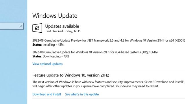 Cumulative Update for Windows 10 Version 21H1 for x64 based Systems KB5016616 смотреть онлайн