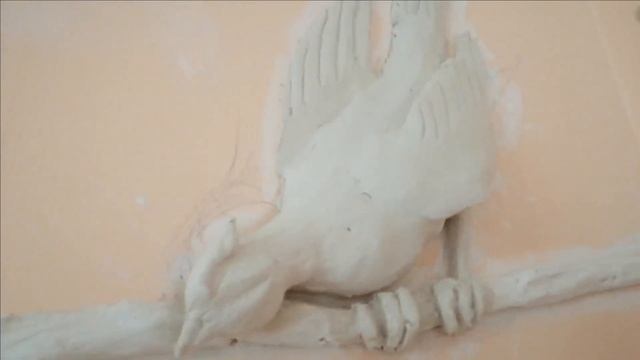 Барельеф "Цветущая ветвь". Этапы. Работа с мастихином и кистью. смотреть онлайн