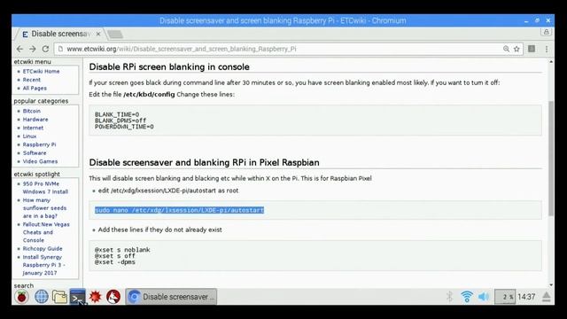How To Disable Screen Saver / Screen Blanking Raspbian Pixel смотреть онлайн