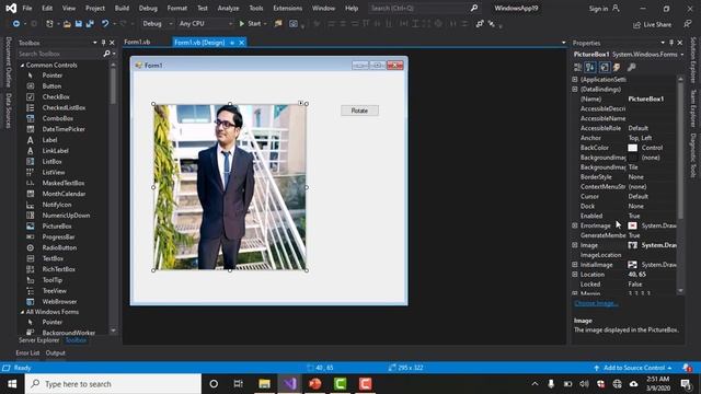 How to load a picture in picture box and rotate the image in Visual Basic смотреть онлайн