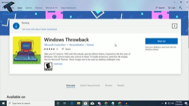 Windows Throwback Microsoft Theme For Windows 10 смотреть онлайн