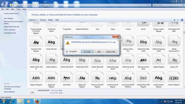 how to delete fonts in use error from your pc смотреть онлайн