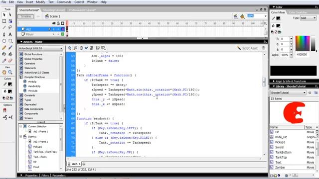 How to make a Survival Shooter with flash AS2 (Part 7) Enemy AI смотреть онлайн