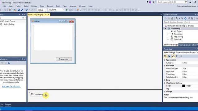 change text color using color dialog in visual studio 2015 смотреть онлайн