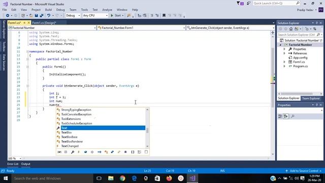 Program to Calculate Factorial of any Number using C# and Windows Form смотреть онлайн