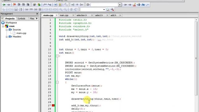 How to make timer(time out) application in c++ and (graphics.h) смотреть онлайн