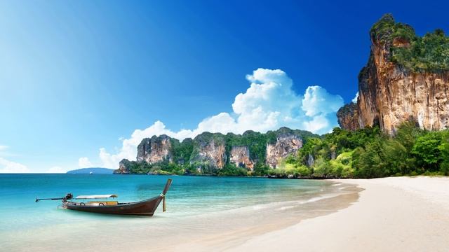 thailand 3840x2160 5k 4k wallpaper 8k beach shore boat rocks travel 6487 смотреть онлайн