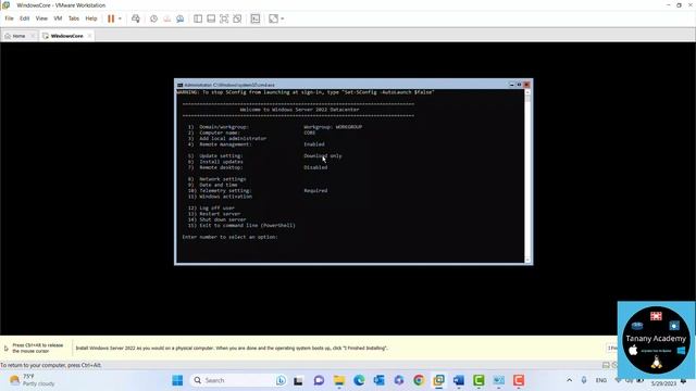 010 Windows server 2022 - Windows Server core Installation смотреть онлайн