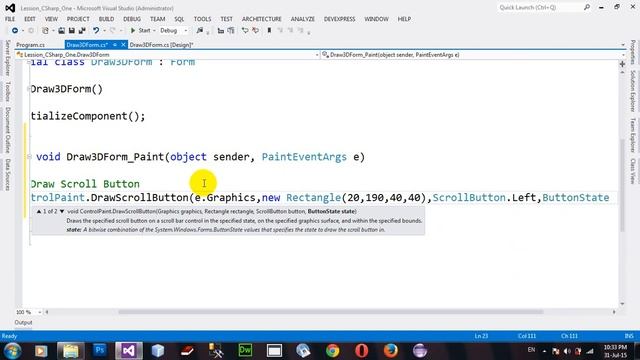 How to draw scroll button on a scroll bar control on windows form in C# NET 2012 смотреть онлайн
