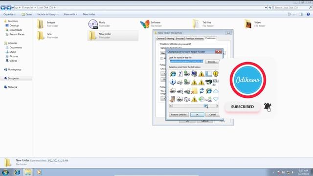 Windows 7 Tutorial : Changing Folder Icons (Odia Language) - Step-by-Step Guide смотреть онлайн