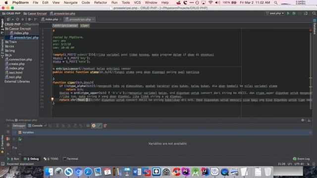 Caesar Encryption, example PHP code with explanation. смотреть онлайн