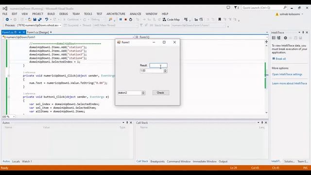 numericUpDown Control and domainUpDown Control in C# Winform смотреть онлайн