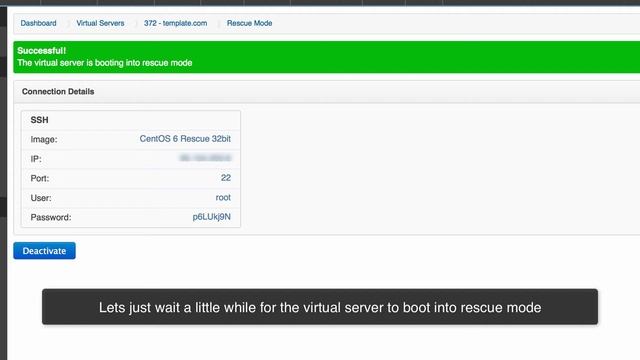 SolusVM Virtual Server Rescue Mode смотреть онлайн
