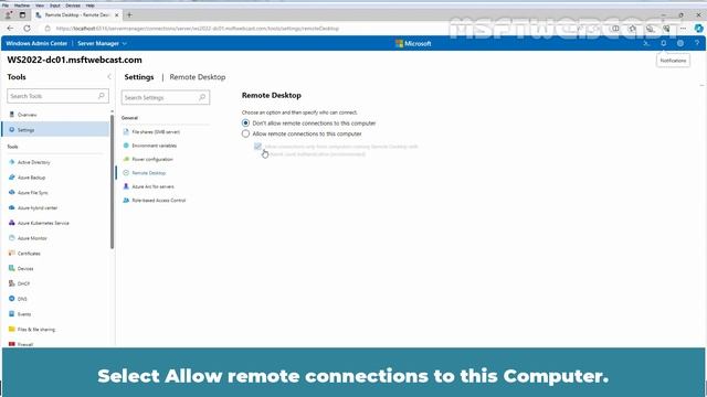 25. Enable Remote Desktop in Windows Server 2022 | Windows Admin Center смотреть онлайн