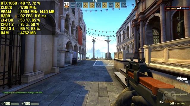 CS:GO Na GTX 1050 Teste No Ultra Bem Detalhado em 900p 1080p + DSR Nvidia 3200x1800 #13 смотреть онлайн