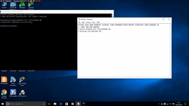 Tutorial mematikan driver signature di Windows 10 смотреть онлайн
