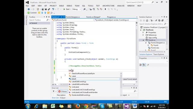 COMP100 Programming 1 - Lesson 1 - Visual Studio 2012 - Getting Started With A Form Project - смотреть онлайн
