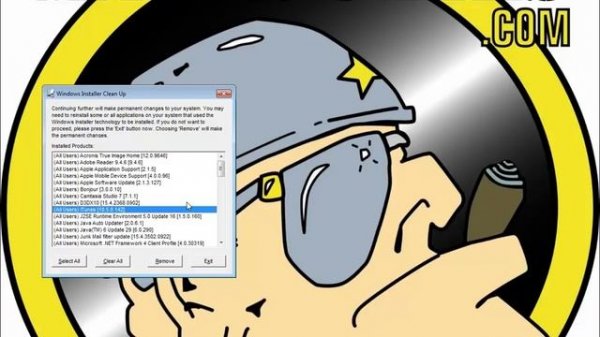 Using Microsoft Windows Installer Cleanup Utility by Majorgeeks.com