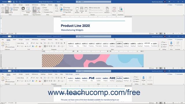 Word 2019 and 365 Tutorial Arranging Open Document Windows Microsoft Training смотреть онлайн