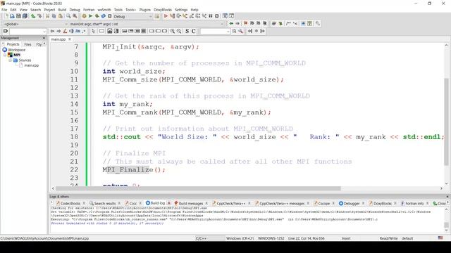 Installing MPI Library on CodeBlocks смотреть онлайн