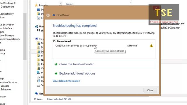 How To Fix 'OneDrive isn't allowed by Group Policy' Windows 8.1 (Diagnostics Troubleshooting Wizard смотреть онлайн