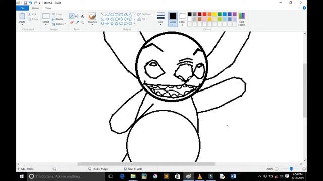 HOW TO DRAW STITCH IN LESS THAN 4 MINUTES USING WINDOWS PAINT ONLY смотреть онлайн