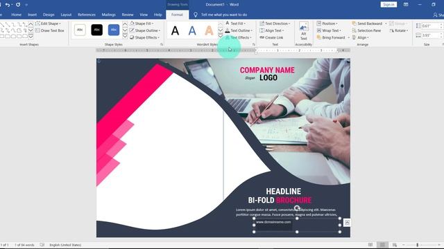 Bi-Fold (2 fold) Brochure Design in Microsoft Word 2019 (Side A) смотреть онлайн