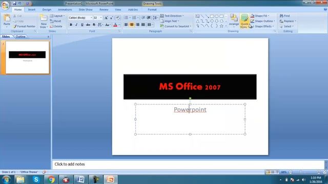 Microsoft powerpoint 2007 / 2010 in Urdu / Hindi : 1 of 5 Home / Insert смотреть онлайн