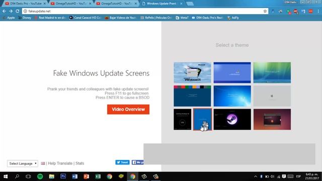 Actualizacion de Windows Falsa | Broma Windows 10, 8, 7, Vista, XP, 98 смотреть онлайн