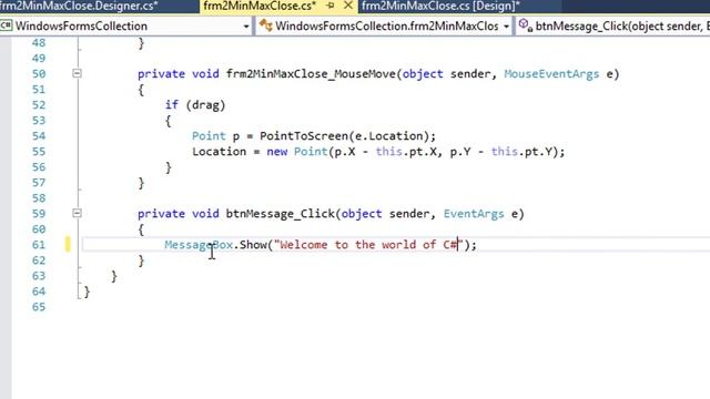 How to show message using a button in C# winform смотреть онлайн