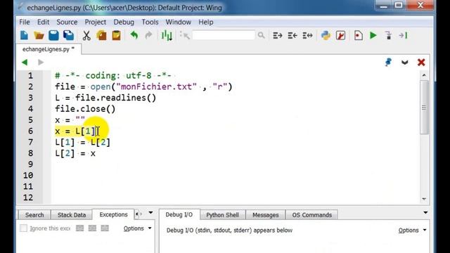 Exercice Python, permuter deux lignes d'un fichier en Python смотреть онлайн
