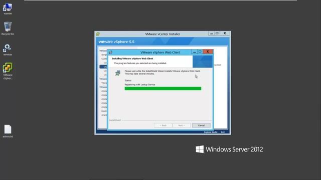 Installing VCenter Server 5.5 on Windows 2012 смотреть онлайн