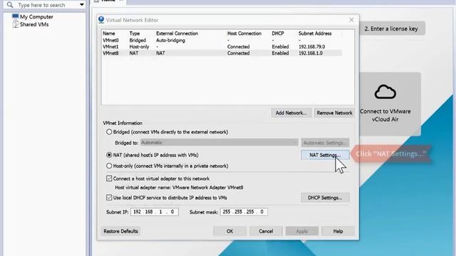 Virtual Network Editor - VMware Workstation Pro 12 & 14